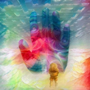 Astronaut Before Human Palm